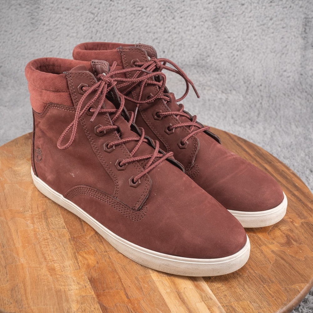 Timberland Womens Dausette Burgundy Nubuck Ankle Sneaker Boots 8.5 M